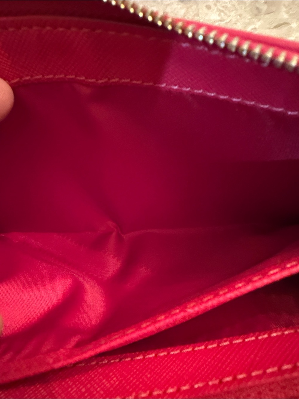 Coach Studded Quilted Double Zip AccordionClutch Wristlet color Berry - Picture 13 of 16
